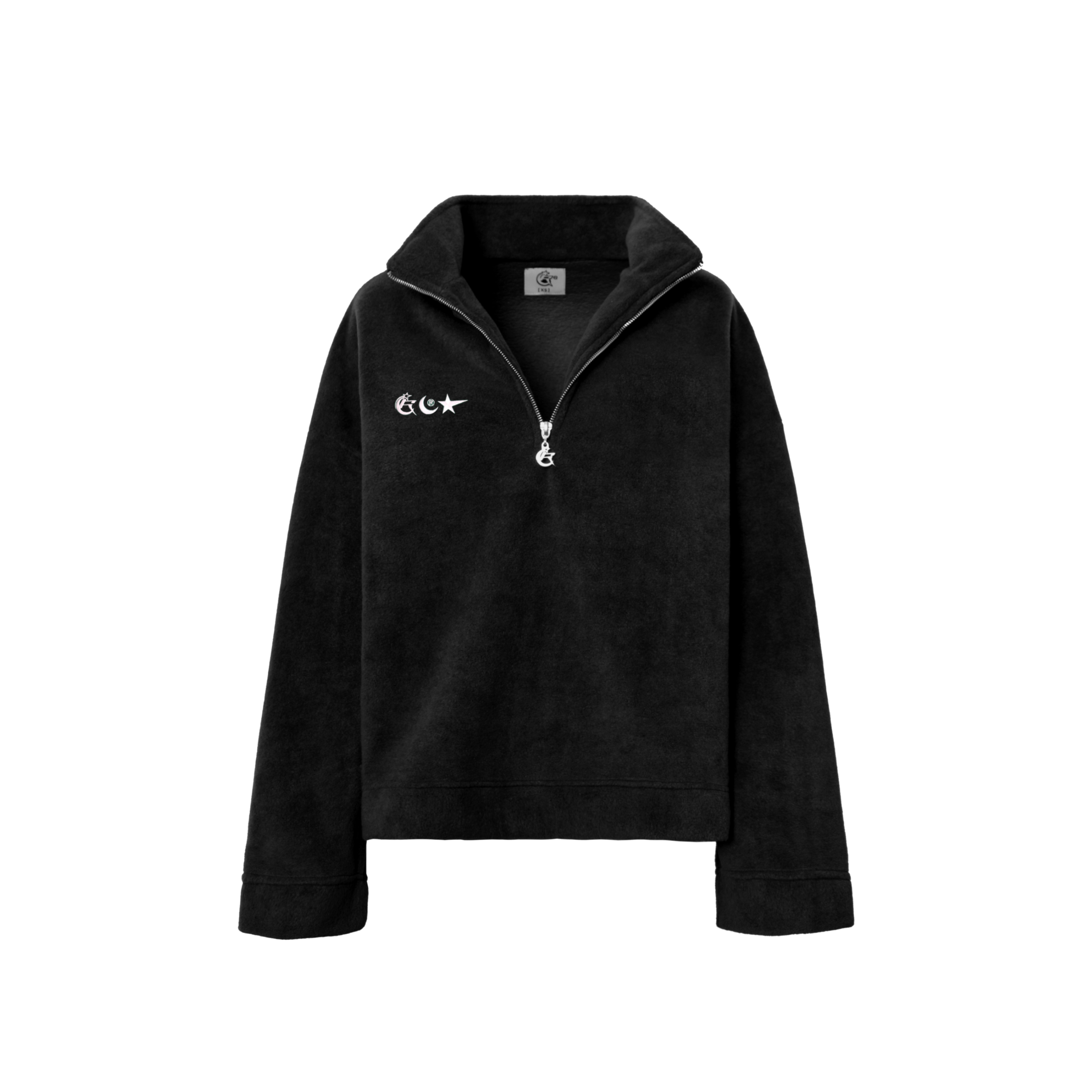 CIRCLES LINE FLEECE HALF-ZIP ONYX